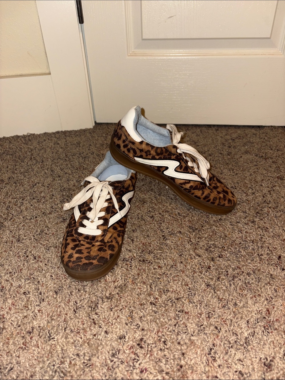 Madden Girl Leopard Print Sneakers - Brown & White